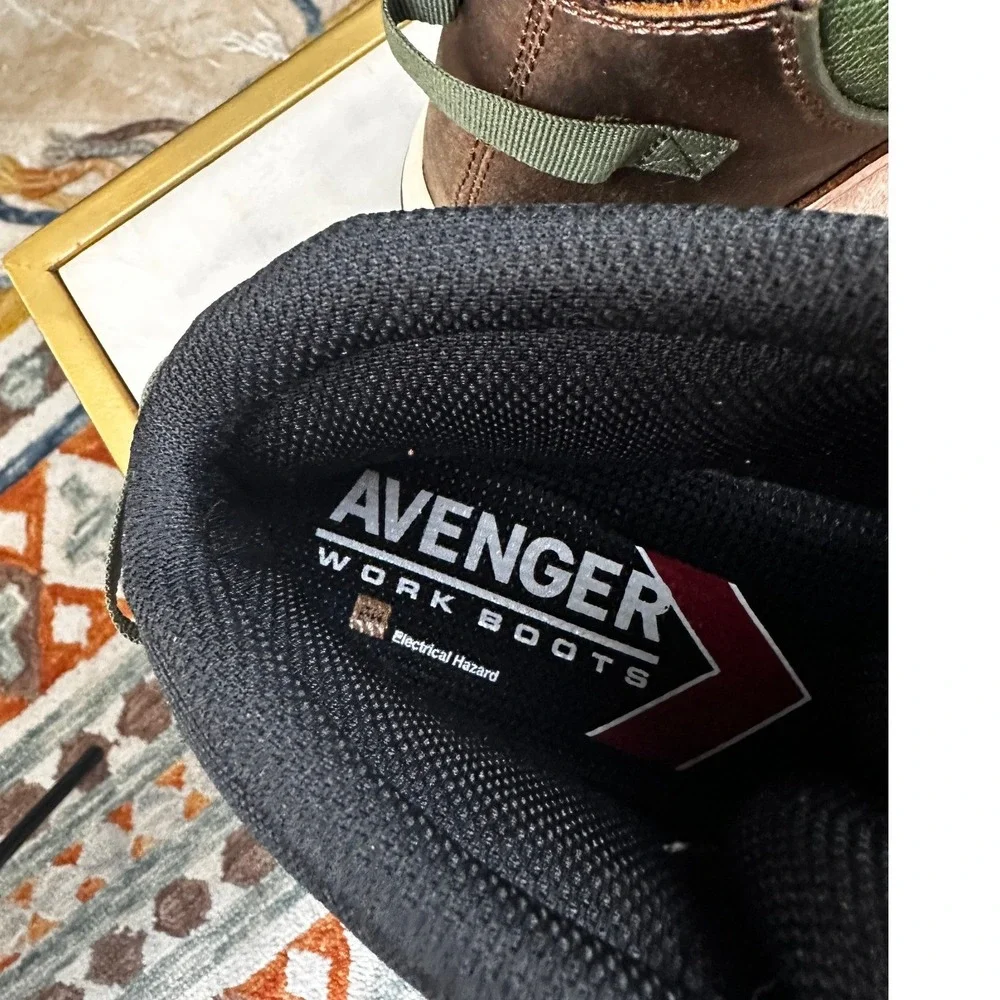 Avenger NWB Work Boots A7700 Medium Edge Mid Waterproof Leather Green Brown SZ10